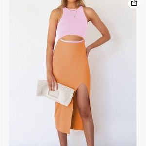 Pink and Orange Summer dress XS